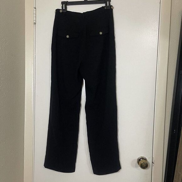 NWOT VINCE. Black knit straight leg lightweight trouser pants size 4 - Picture 5 of 6